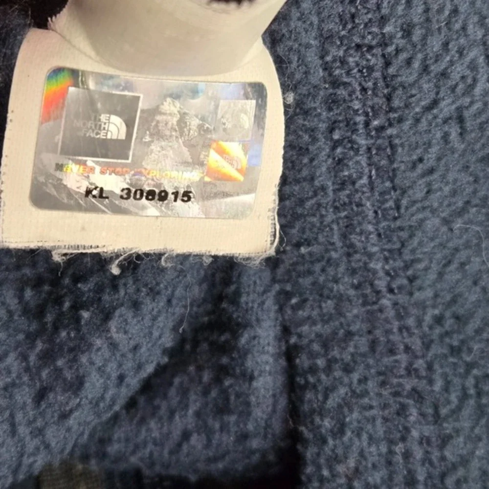 The North Face Men Sweater Medium Blue Fleece Logo 1/4 Zip‎ Mock Neck
